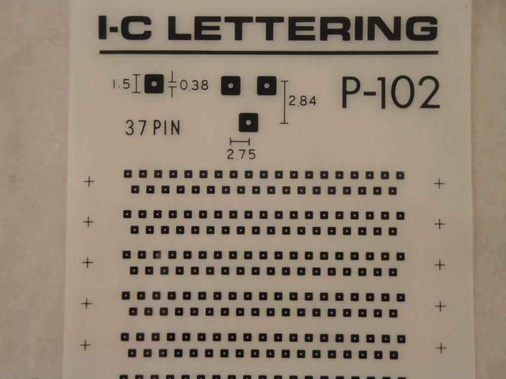 Anreibesymbole P102 Sub-D 37pol: 1,5x1,5mm RM2,75x2,84mm