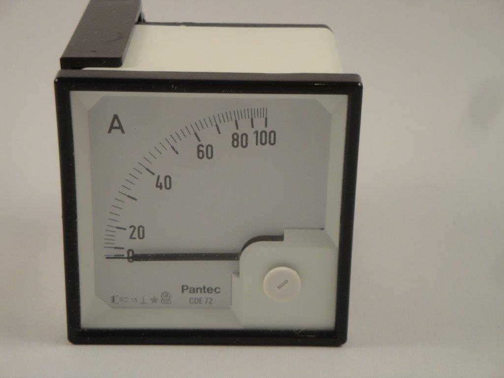 ST72 100A Dreheisenamperemeter Kl 1,5 Pantec CDE72 ST72 100A Dreheisenamperemeter Kl 1,5 Pantec CDE72