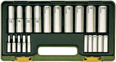 Tiefbett-Steckschlüsselsatz 1/4" und 1/2" 20-tlg., Proxxon 23292 Tiefbett-Steckschlüsselsatz 1/4" und 1/2" 20-tlg., Proxxon 23292