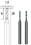 Hartmetall-Bohrer 1,5mm, 2 Stk., Proxxon 28326
