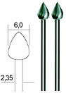 Fr�ser Flamme 6mm, 2 Stk., proxxon 28724