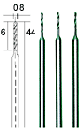 Micro-Spiralbohrer 0,8mm 3 Stk., Proxxon 28852