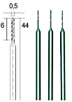 Micro-Spiralbohrer 0,5mm 3 Stk., Proxxon 28864