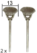 Topfb�rsten, Stahl 13mm, 2 Stk., Proxxon 28953