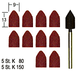 Schleifkappen (je 5 Stk. K80+150)+Tr�ger, Proxxon 28987
