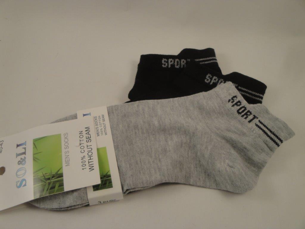 Herren Socken, So&Li sport, g/s/s, Gr��e 40-43, 3Paar