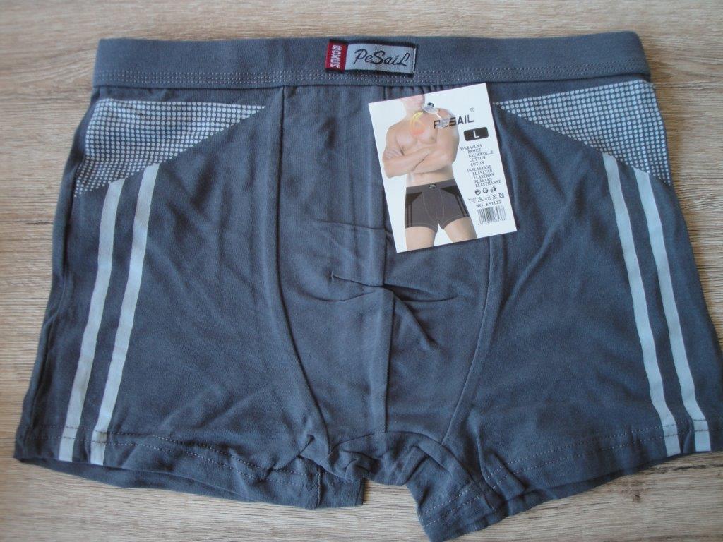 Herren Boxer, PESAIL F51123 grau/wei�, Gr��e L