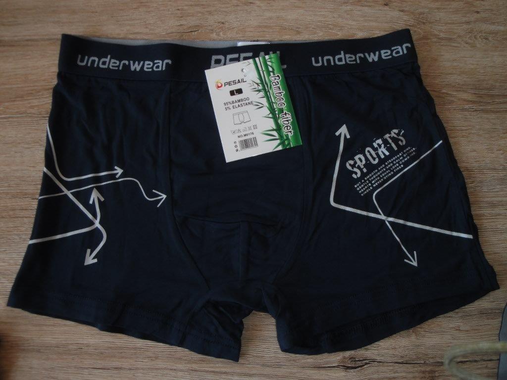 Herren Boxer, Bambus PESAIL M0176 schwarz/wei�, Gr��e M