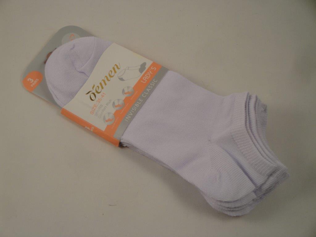 Damen Socken, oemen kurz E502-3, Gr��e 35-41, 3Paar, wei�