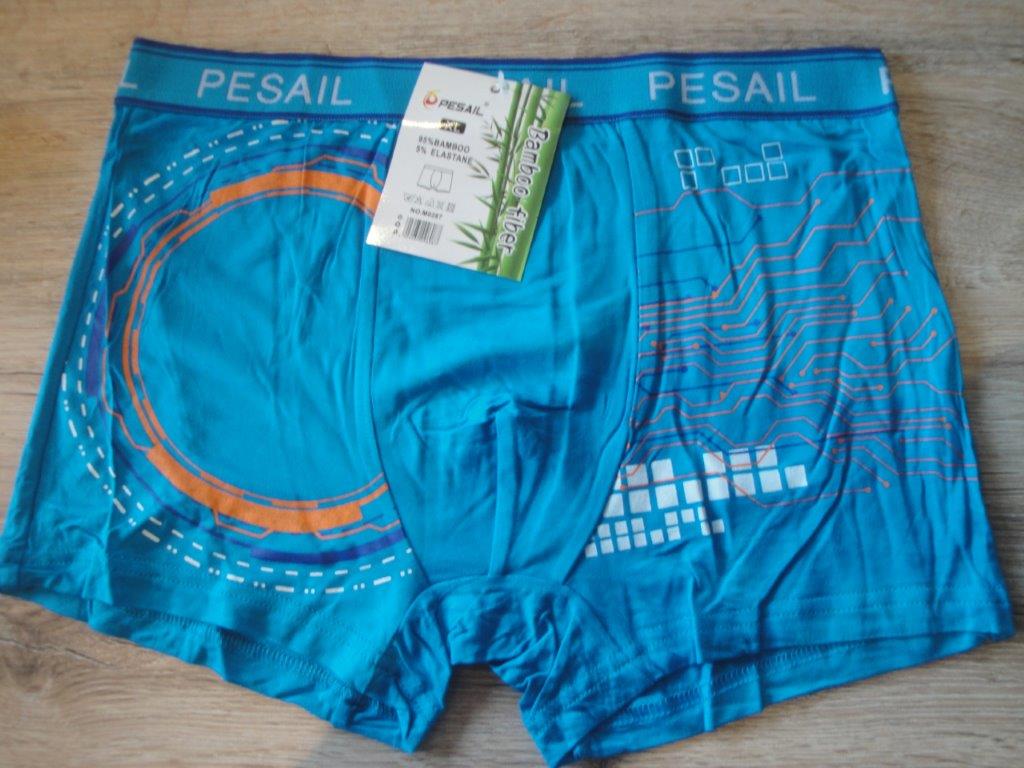 Herren Boxer, Bambus PESAIL M0287 hellblau, Gr��e L