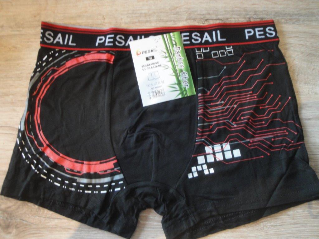 Herren Boxer, Bambus PESAIL M0287 schwarz, Gr��e M