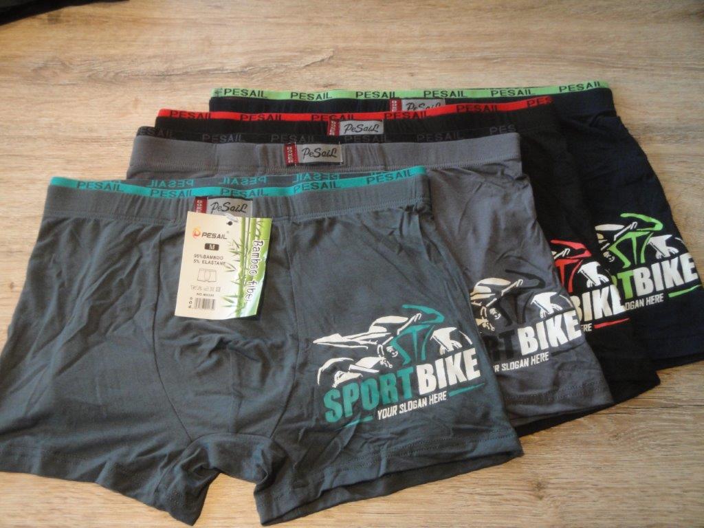Herren Boxer, Bambus PESAIL M0330 dunkelblau/gr�n, Gr��e XL
