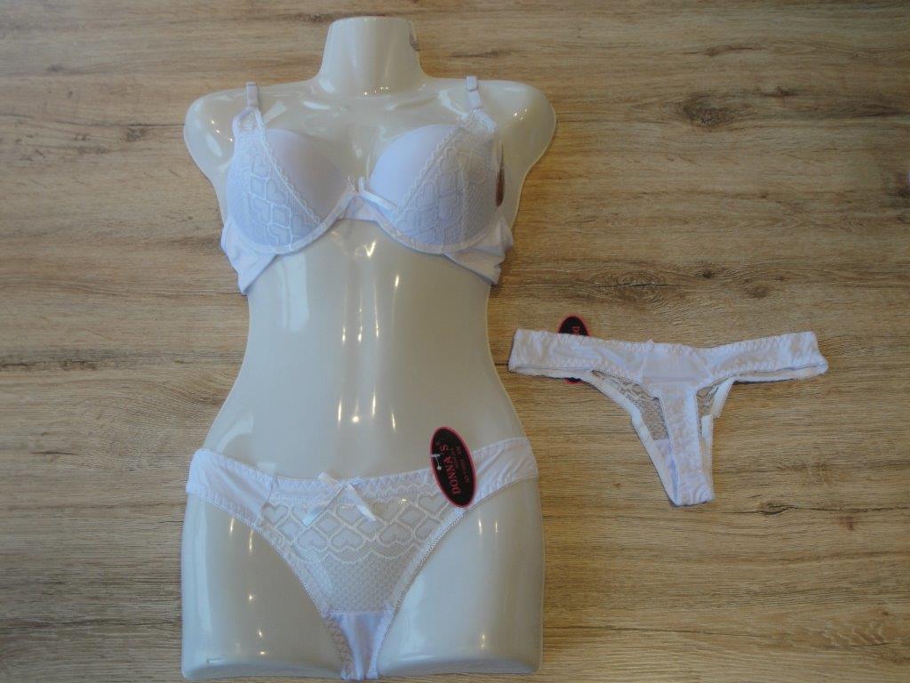 Damen Set, BH + Slip, BH 75B - Slip S/M wei�, Donna's Modalisa