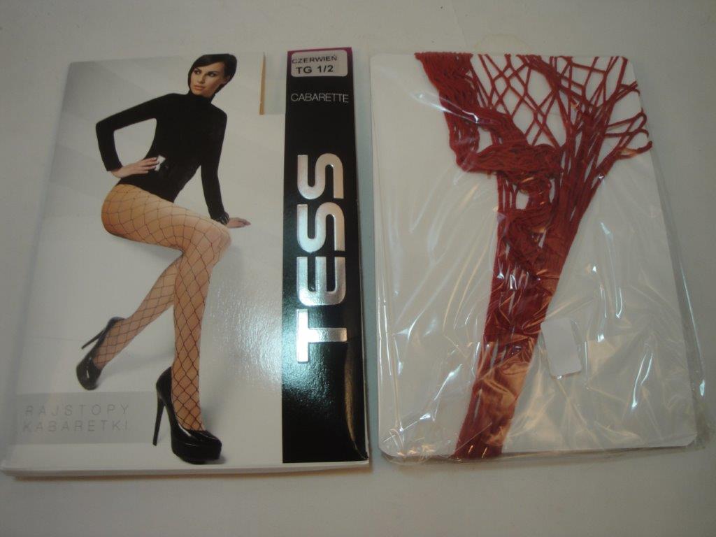 Strumpfhose TESS Cabarette TG1/2 rot  Netzstrumpfhose