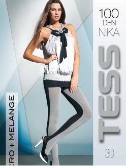 Strumpfhose TESS Nika 100D TG3 Schwarz Nero, Micro+Melange