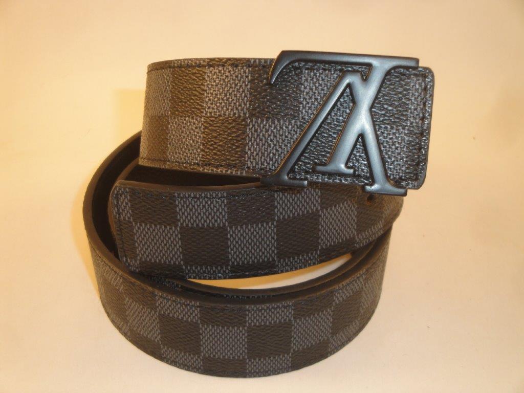 Modischer Kunst-Lederg�rtel Herren 38mm, schwarz/grau, (48) 120c