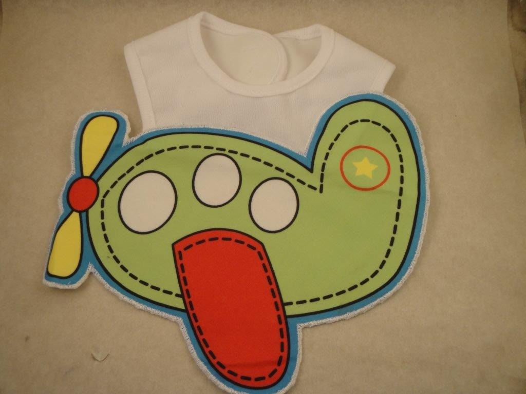 L�tzchen - Babyserviette zum Umh�ngen, Flugzeug