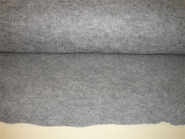 Nadelfilz hellgrau 138cm Breite, pro Laufmeter