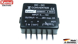 Spannungswandler 6...13V=, 11...24V= 2A max, Kemo  M029