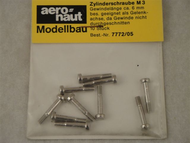 Zylinderschaftschrauben M3x20mm (10Stk.), aeronaut 7772/05