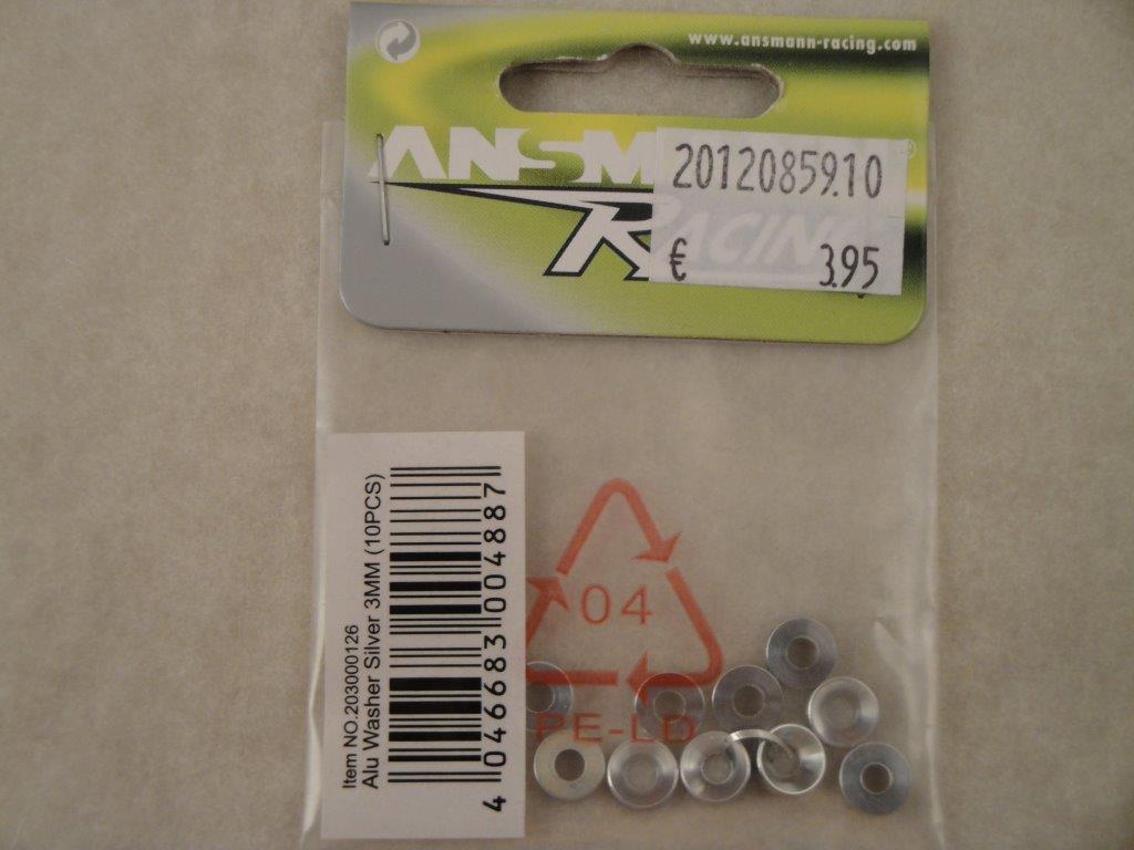 U-Scheiben M3, Alu silber, (10Stk.), Ansmann 203000126