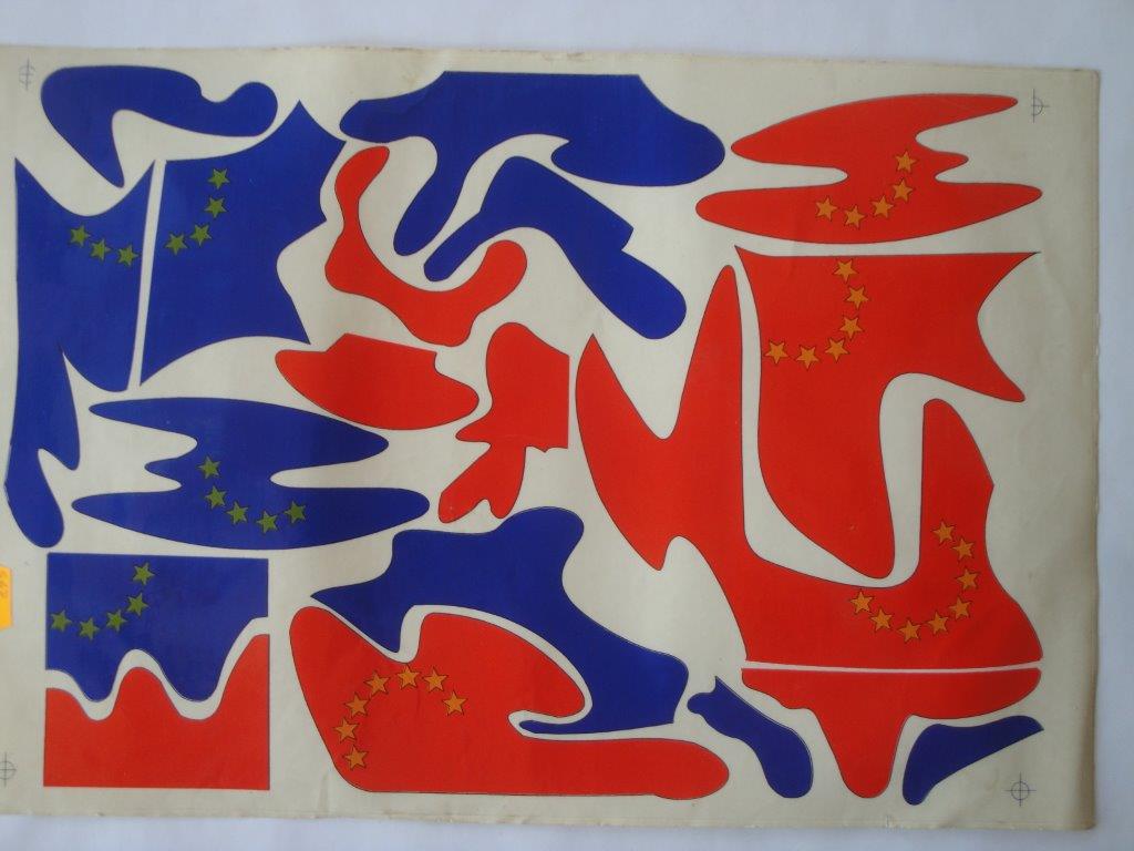 Dekorbogen rot/blau, Bycmo 308401