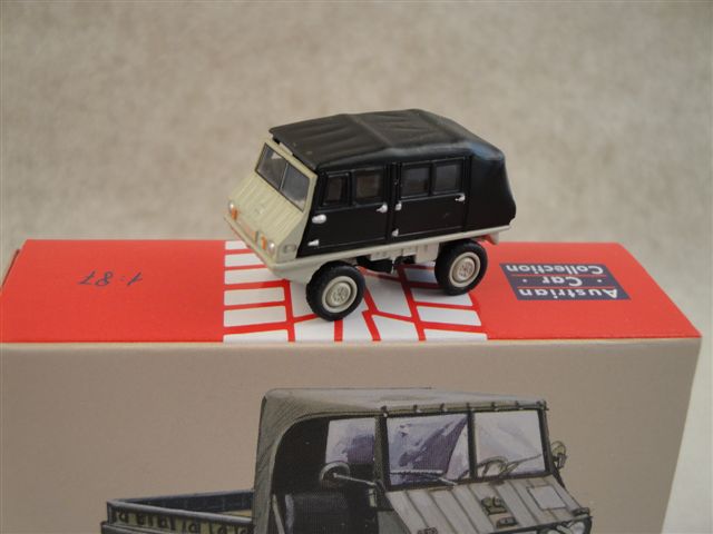 Puch Haflinger, "Zivil geschlossen beige/schwarz"  1:87  BUB