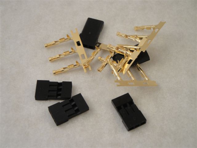 Servostecker-Bausatz Graupner, vergoldet, 5 Stk.