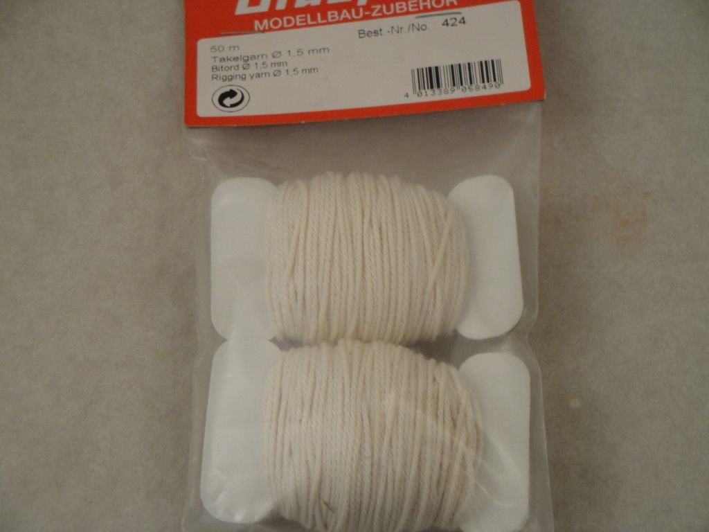 Takelgarn 1,5mm/2x25m,  Graupner 424