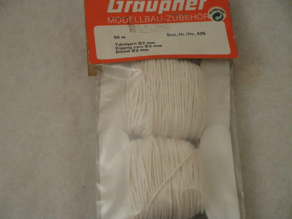 Takelgarn 2,0mm/2x25m,  Graupner 425