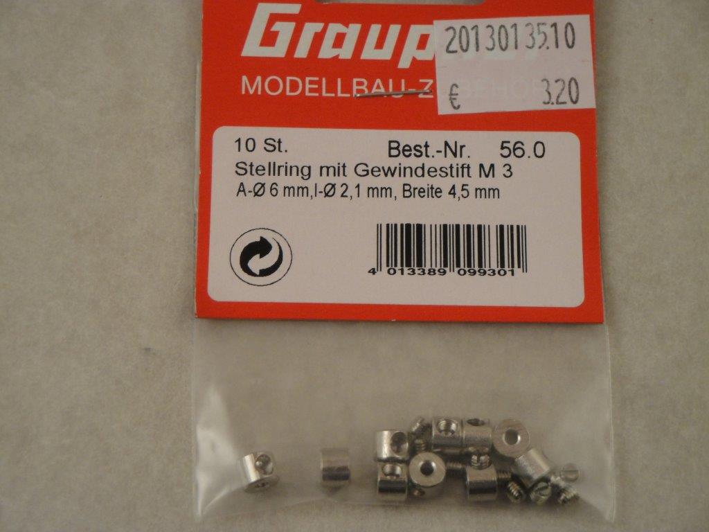 Stellringe � 7/3,1mm,  Graupner 56.1