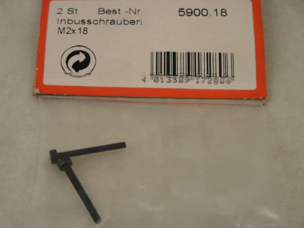 Innensechskantschrauben M2x18mm Stahl, (2Stk.),  Graupner 5900.1