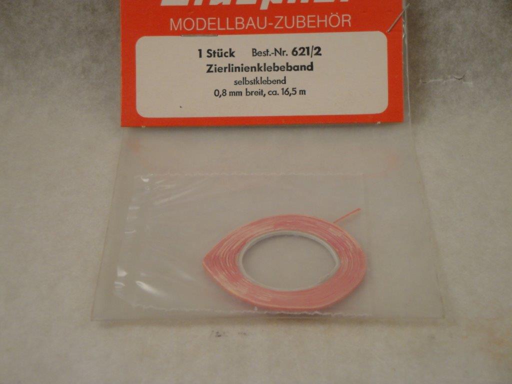 Zierlinienband 0,8mm rot,  Graupner 621.2