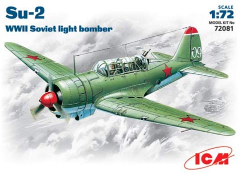 SU-2 WWII Soviet Light Bomber  1:72 ICM 72081
