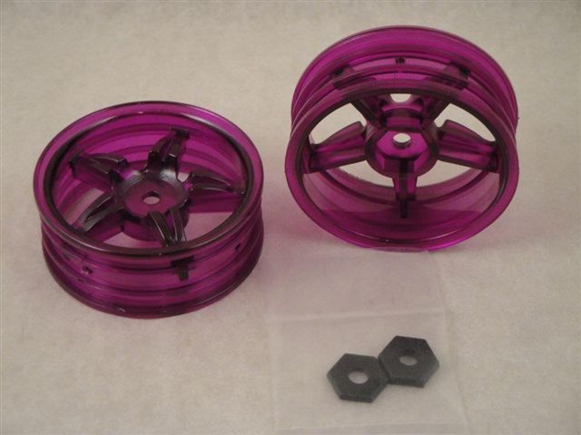 Felgen Tamiya 5-Speichen, 20mm, neon lila 1Paar, Jamara 050114