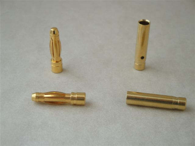 Goldkontaktstecker + Buchse 4,0mm  (1Paar)