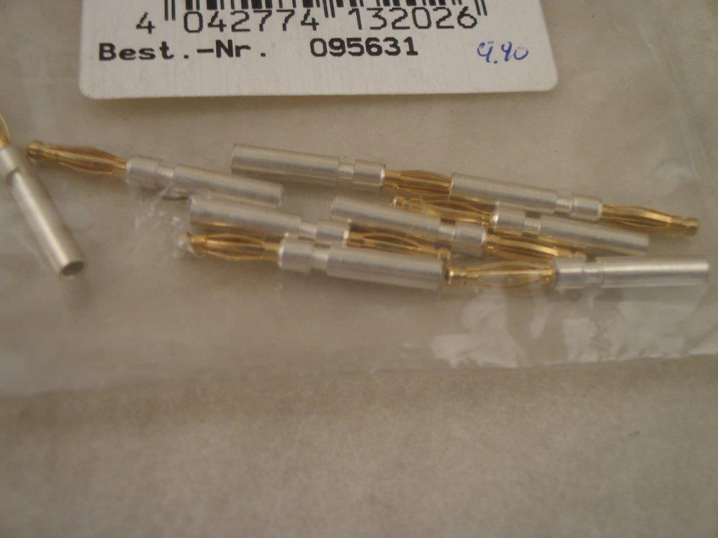 Goldkontaktstecker + Buchse 2,0mm  (10 Paar)