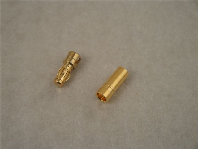 Goldkontaktstecker + Buchse 3,5mm  (1Paar)