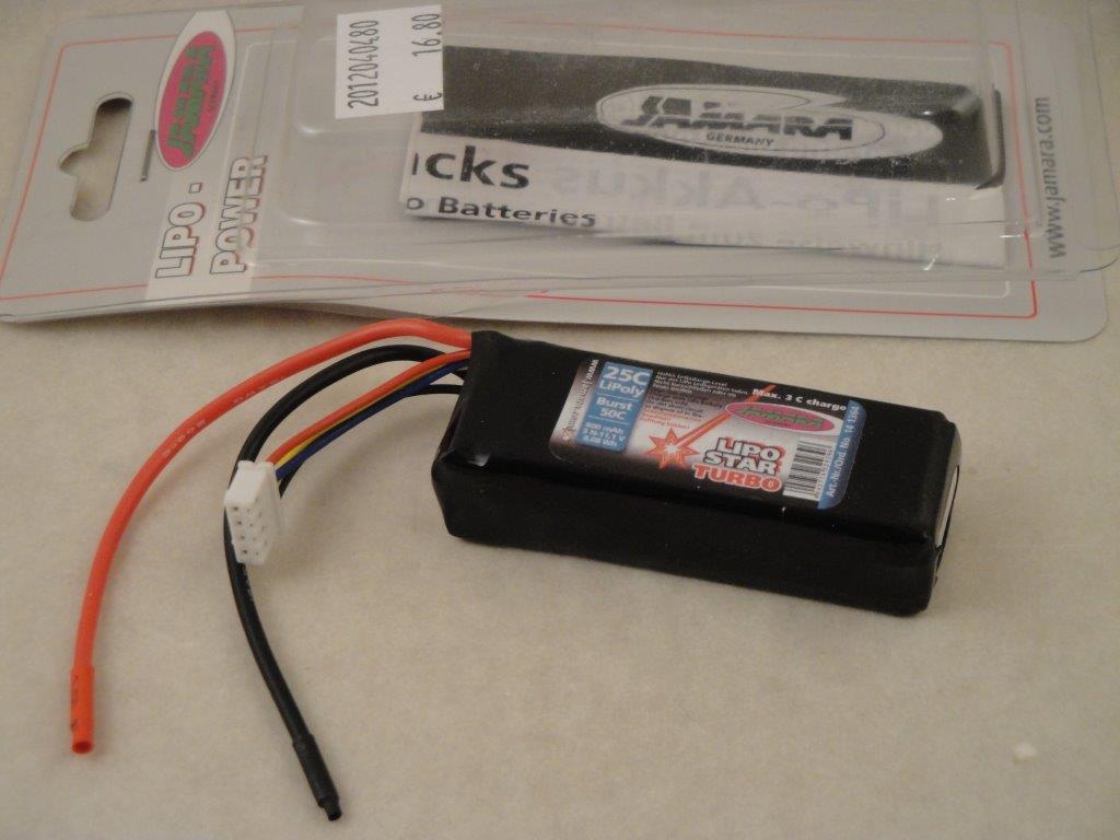 Li-Po 2S 800mA 7,4V Akku 69x25x17mm, Jamara 141364