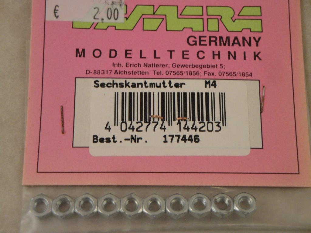 Sechskantmuttern M4, (10Stk.), Jamara 177446