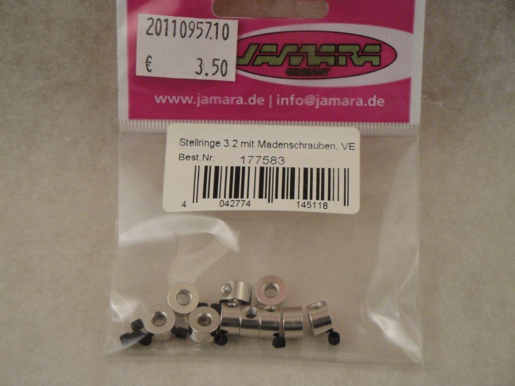 Stellringe � 8/3,2mm, (10 Stk.), Jamara 177583