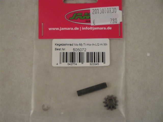 Kegelzahnrad Vo-Mj-Ti-Ho-In-LQ m.Welle, Jamara 505072