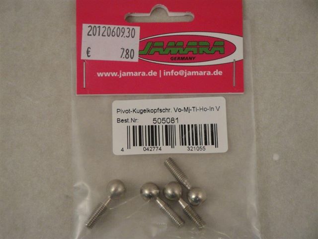 Pivot-Kugelkopfschr. Vo-Mj-Ti, M5, Kugel 9mm VE4, Jamara 505081