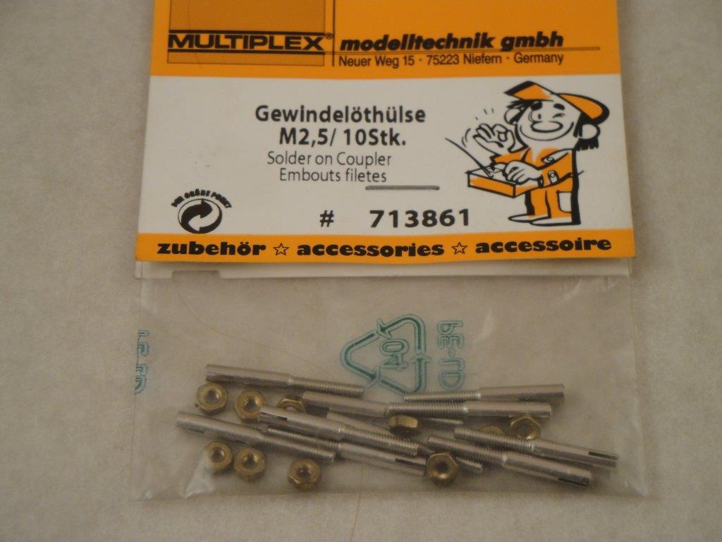 Löthülsen M2,5 (10Stk.), Multiplex 713861 Löthülsen M2,5 (10Stk.), Multiplex 713861