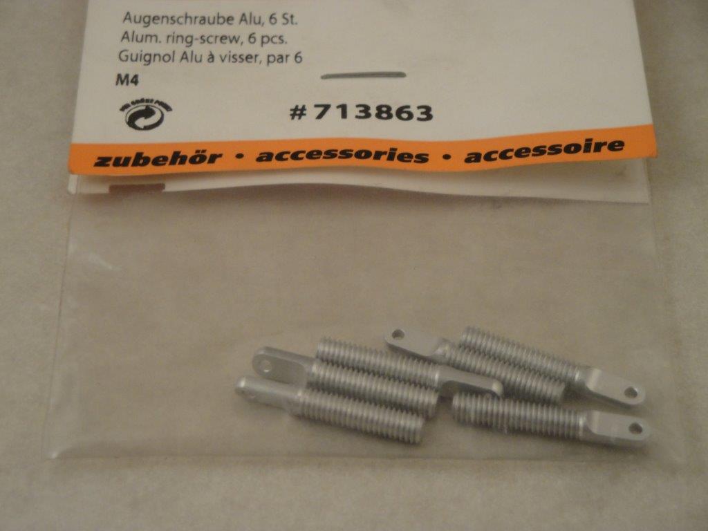 Augenschrauben M4x25mm Alu,  Multiplex 713863