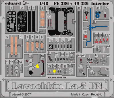 Lavochkin La-5 FN (Zvezda)  1:48 Foto�tzteile,  Eduard FE386