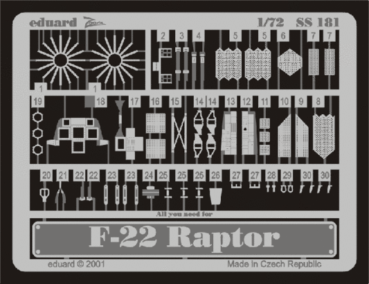 F-22 Raptor (Italeri)  1:72 Foto�tzteile,  Eduard SS181