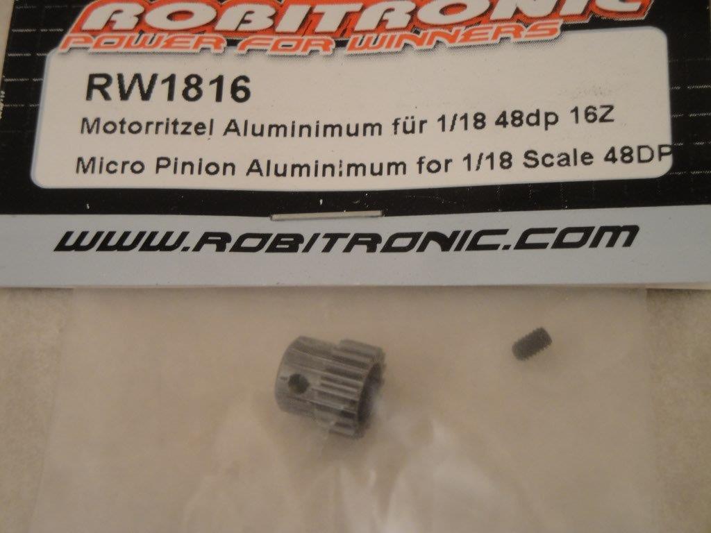 Aluritzel 48P, 15 Z�hne, 1:18 2mm, Robitronic RW1815