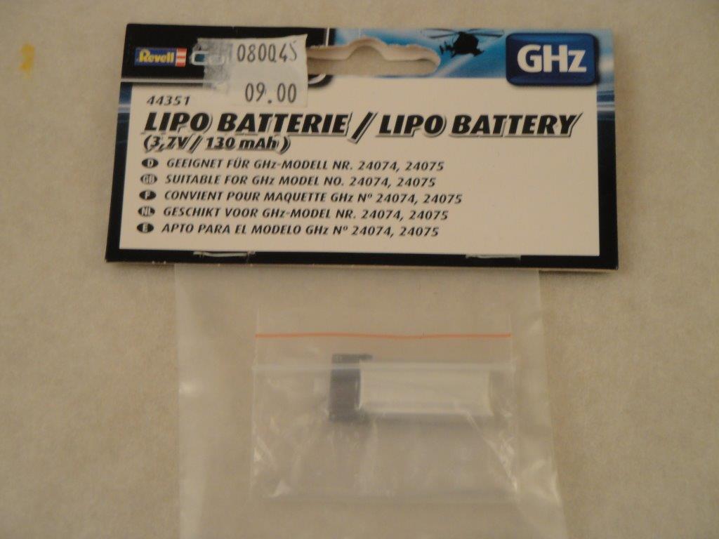 Li-Po 1S 130mA 3,7V 12C Akku,  f�r zB 24074, 24075, Revell 44351