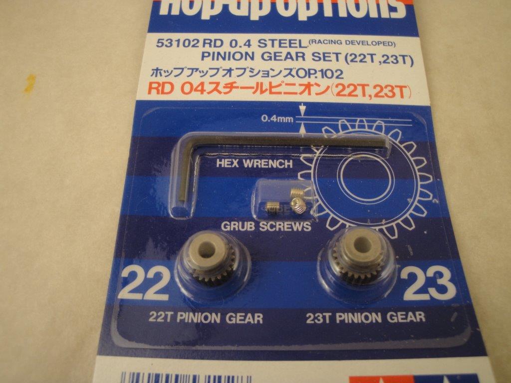 Ritzel 22/23 Z�hne Stahl Modul 0,4 3,17mm (1 Paar), Tamiya 53102